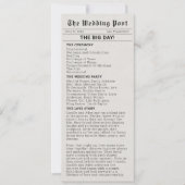 Programme nostalgique de mariage dans les journaux (Devant)