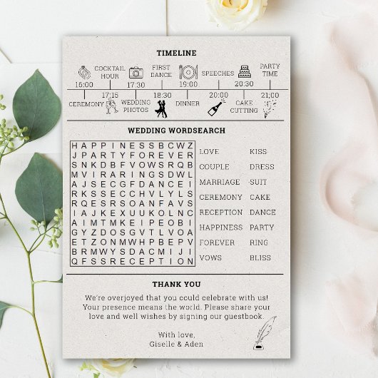 Programme nostalgique de mariage dans les journaux