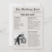 Programme nostalgique de mariage dans les journaux (Devant)