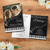 Programme Notes musicales de piano Mariage photo noir et bla