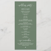 Programme Notre Cérémonie Mariage, Elegant Sage Green (Dos)