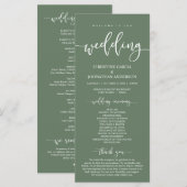 Programme Notre Cérémonie Mariage, Elegant Sage Green (Devant / Derrière)