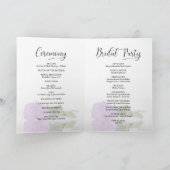 Programme Nous Faisons Élégant Lilac Purple Rose Mariage pli (Intérieur)