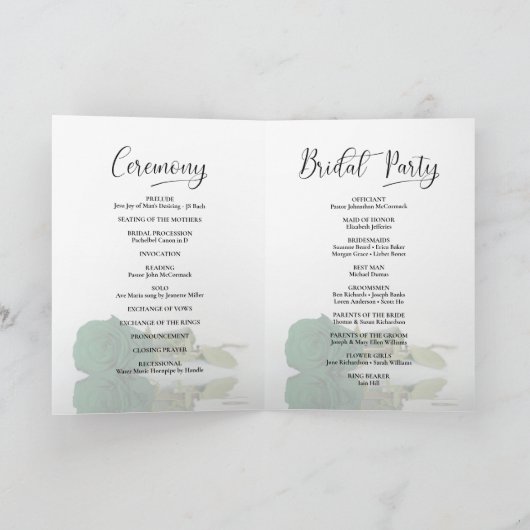 Programme Nous faisons Elegant Rose vert émeraude Mariage (Intérieur)