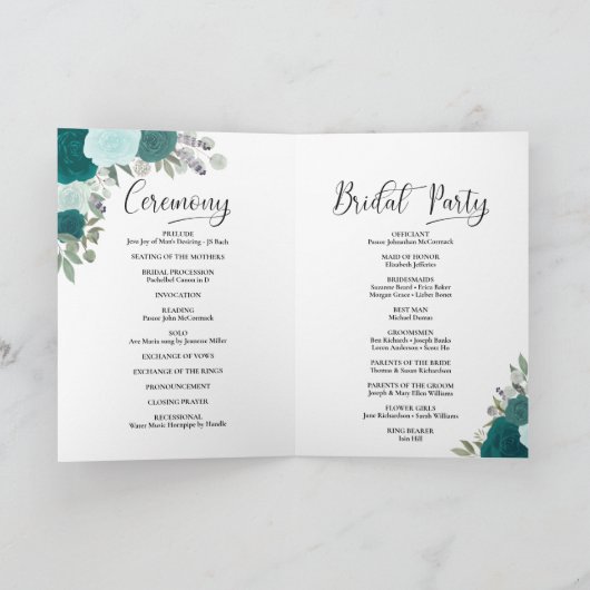 Programme Nous faisons Elegant Turquoise & Aqua Roses Boho M (Intérieur)