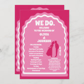 Programme Nous faisons Pink Retro Arch Mariage Ordre de serv (Devant / Derrière)