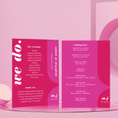 Programme Nous faisons Pink Retro Style Mariage Ordre de ser