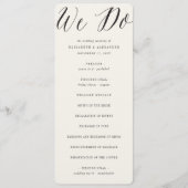Programme Nous faisons Script Calligraphie Mariage classique (Devant)