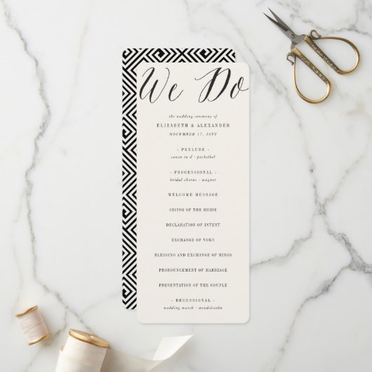 Programme Nous faisons Script Calligraphie Mariage classique (Devant/Arrière en situation)