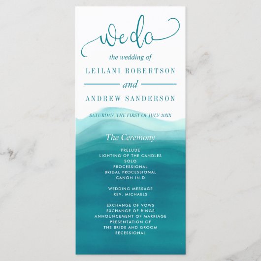 Programme Nous faisons Turquoise Ombre Watercolor Mariage Wa (Devant)