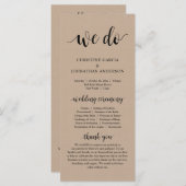 Programme Nous le faisons, Cérémonie Mariage moderne, Kraft  (Devant / Derrière)