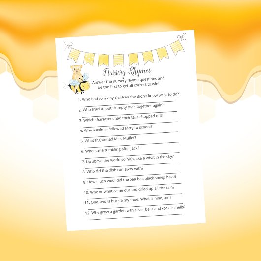 Programme Nursery Rhymes Game Boy Teddy Bear Card