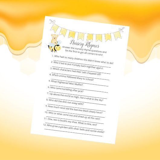 Programme Nursery Rhymes Jeu Girl Teddy Bear Card