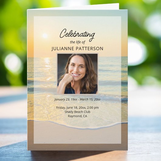 Programme Ocean Beach Votre photo Célébration des funéraille