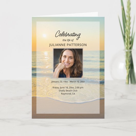 Programme Ocean Beach Votre photo Célébration des funéraille (Devant)