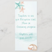 Programme Ocean Breeze Beach Wedding Card (Dos)