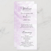 Programme officiel de mariage à l'aquarelle violet (Devant / Derrière)