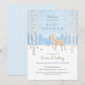 Programme Oh Deer ! Thème baby shower Woodland | bleu doux (Devant / Derrière)