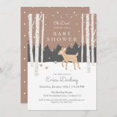 Programme Oh Deer ! Thème baby shower Woodland | brun mou (Devant / Derrière)