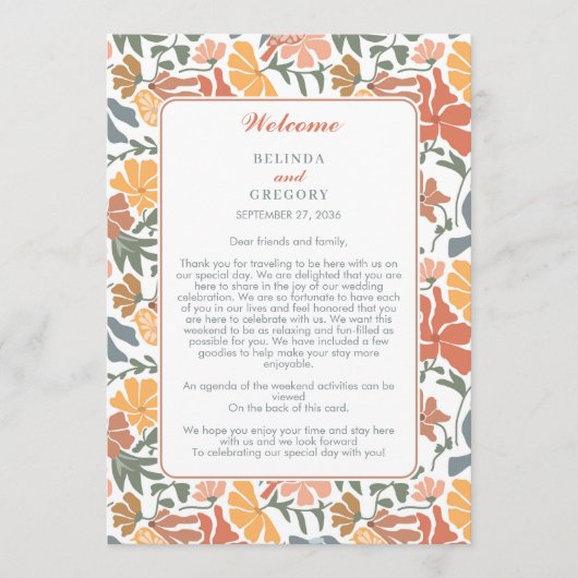 Programme Oiseaux floraux Abstraits Itinéraire Mariage du mi (Devant)