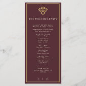 Programme Old Money Burgundy Wedding Program (Dos)