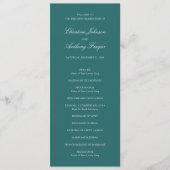Programme Old Money Teal Classic Wedding (Devant)