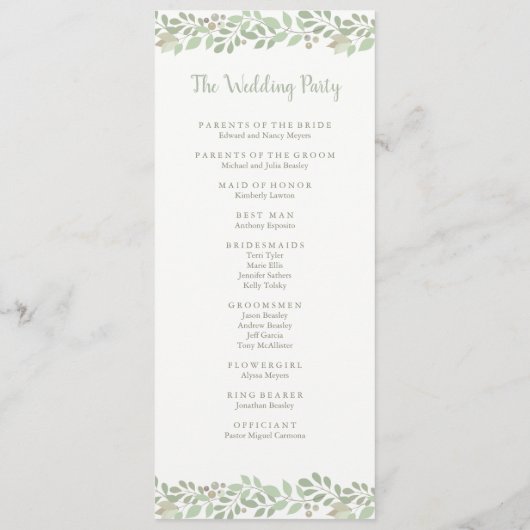 Programme Olive Branches LOVE Collection Program (Dos)