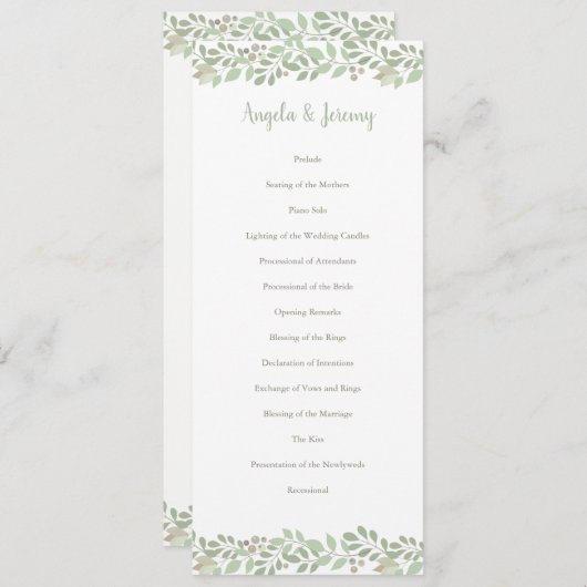 Programme Olive Branches LOVE Collection Program (Devant / Derrière)