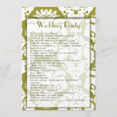 Programme Olive Green Mariage damassé (Dos)