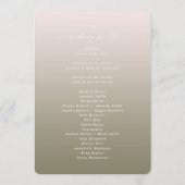 Programme Ombre Blush Pink & Green Mariage Ceremony Programm (Dos)
