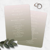 Programme Ombre Blush Pink & Green Mariage Ceremony Programm