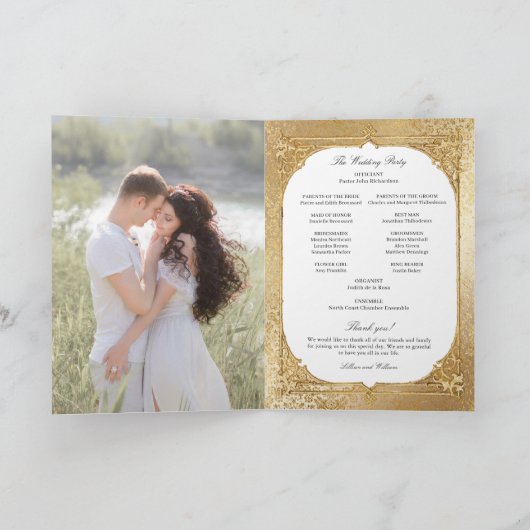 Programme Opulence dorée Noël Mariage floral (Intérieur)