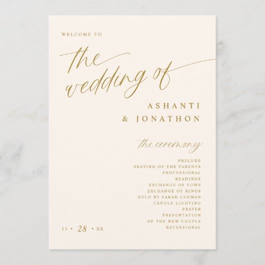 Programme Or romantique doux et Mariage d'ivoire léger (Devant)