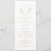 Programme Or Simple Élégant Cerisier Blossom Monogram Crest (Devant)
