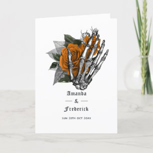 Programme Orange Floral Squelette Mariage gothique