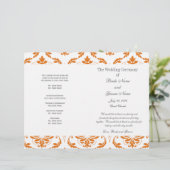 Programme Orange Grey Vintage Mariage damassé (Debout devant)