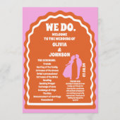 Programme Orange Retro Arch Mariage Ordre de service (Devant)