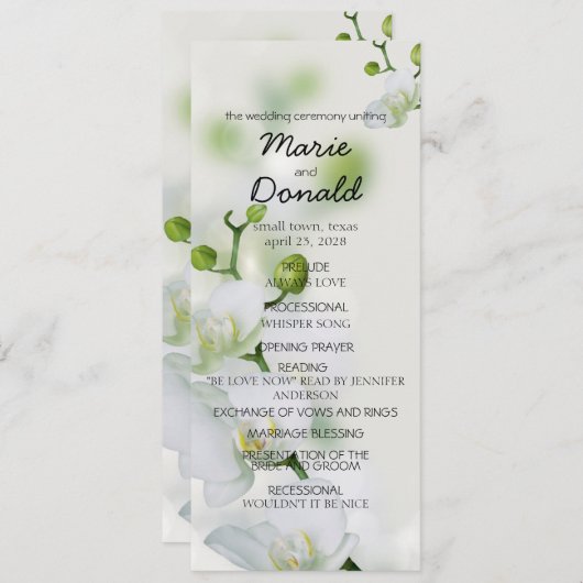 Programme Orchidée douce et élégante (Devant / Derrière)