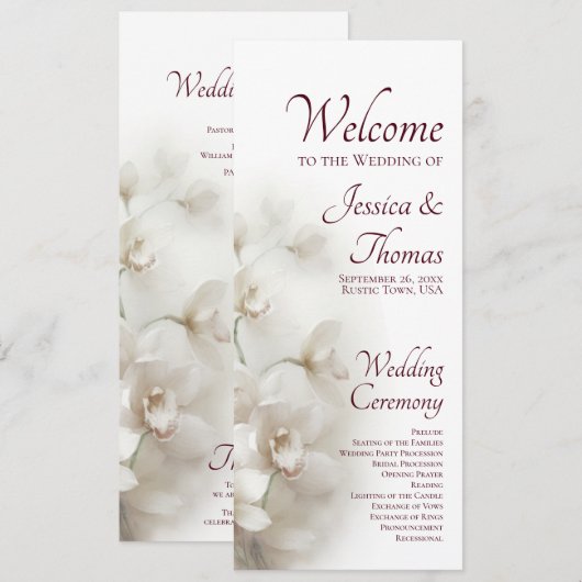 Programme Orchidées Blanches Rêveuses Mariage Floral Romanti (Devant / Derrière)