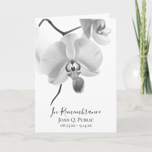 Programme Orchidées noires blanches sur le service funéraire (Devant)