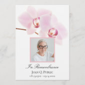 Programme Orchidées roses sur le service commémoratif funéra (Devant)