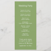 Programme Ordonnance de service Mariage de Mme et Mme Two Br (Dos)