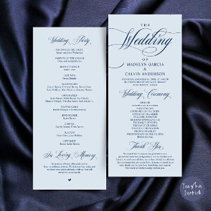 Programme Ordre de cérémonie de mariage Classique Elégance B