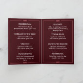 Programme Ordre de cérémonie de mariage éditable moderne (Intérieur)