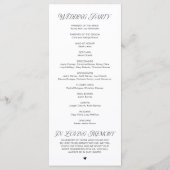 Programme Ordre de cérémonie de mariage moderne et classe (Dos)