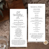 Programme Ordre de cérémonie de mariage moderne et classe