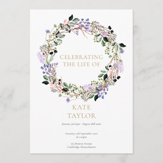 Programme Ordre de service commémoratif des funérailles flor (Devant)