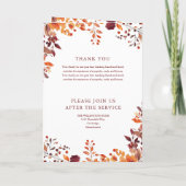 Programme Ordre de service commémoratif funéraire d'automne  (Dos)