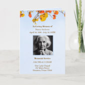 Programme Ordre de service commémoratif funéraire feuille Ho (Devant)