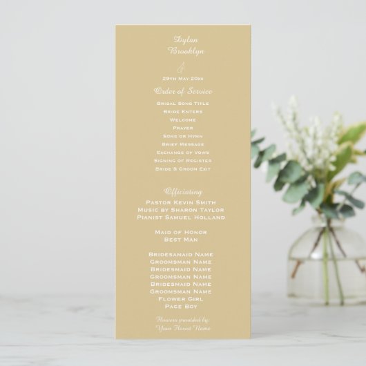Programme Ordre de service de mariage en cachemire moderne (Debout devant)